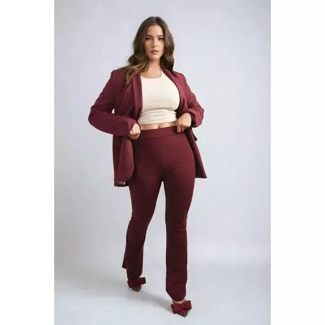 High Waisted Flare Leg Trouser