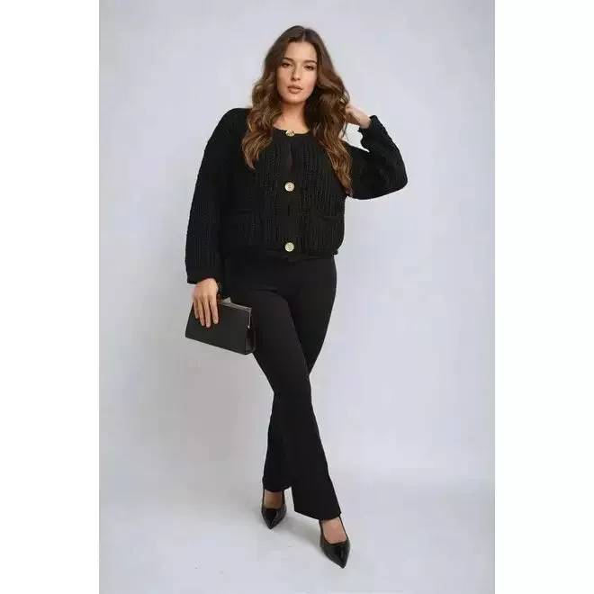 High Waisted Flare Leg Trouser