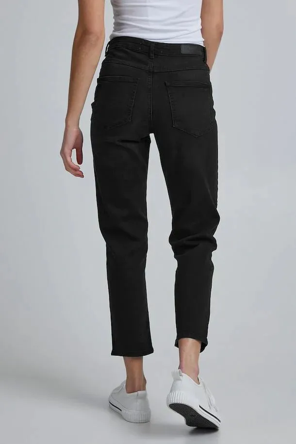 ICHI Twiggy Raven Jeans - Washed Black