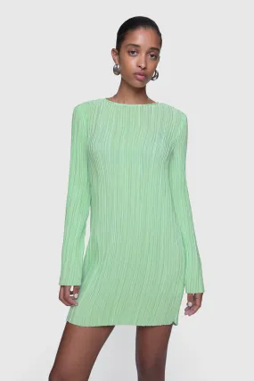 Iris Pleated Long Sleeve Mini Dress