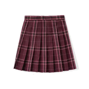 [Jujube Red] JK vintage plaid uniform skirt