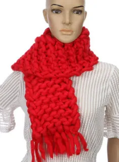 Knitting Wool Scarf Woman Shag Line Warm Scarves