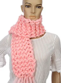 Knitting Wool Scarf Woman Shag Line Warm Scarves