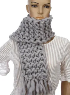 Knitting Wool Scarf Woman Shag Line Warm Scarves