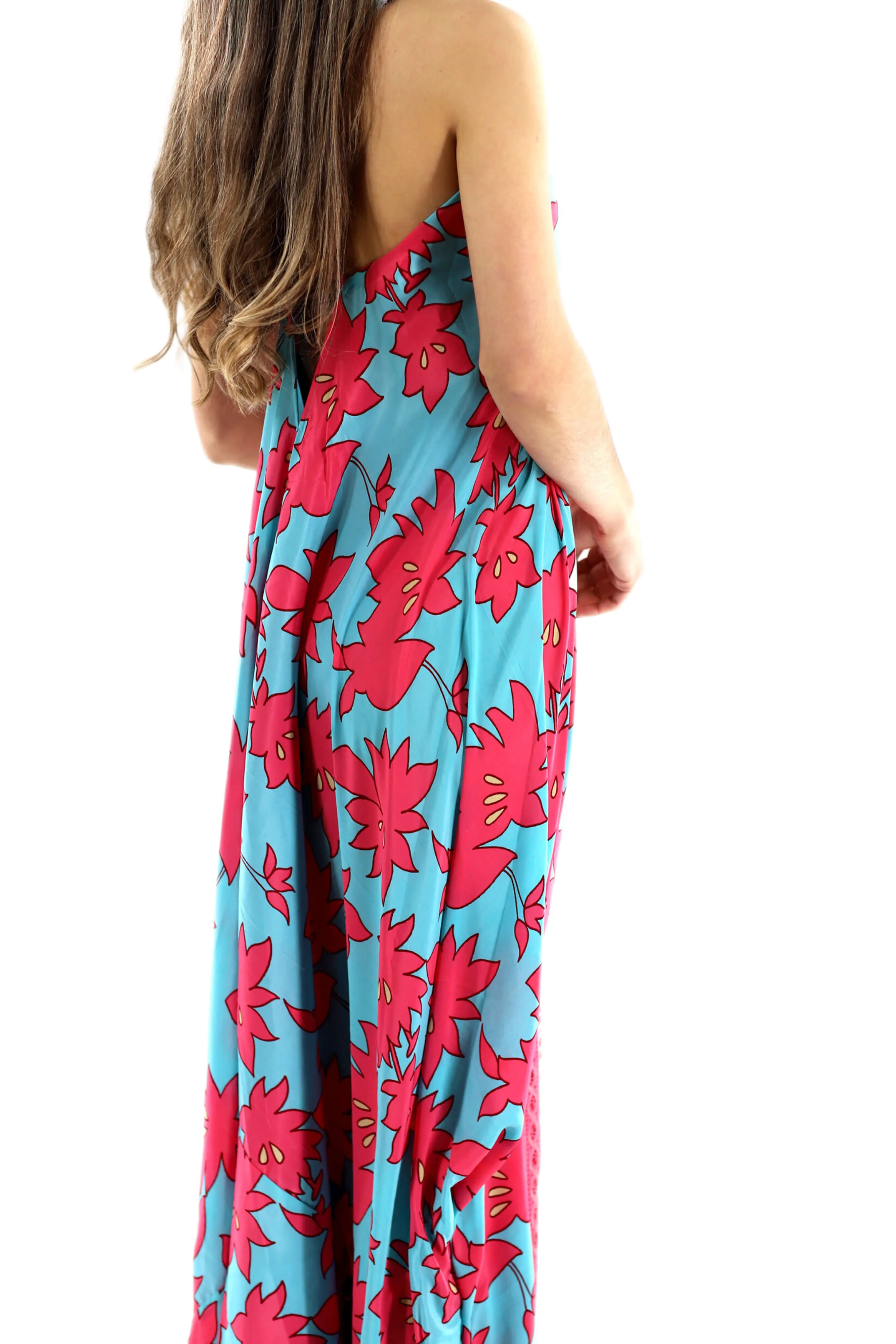 Long Flowy Floral 'Francesca' Maxi Dress in Pink