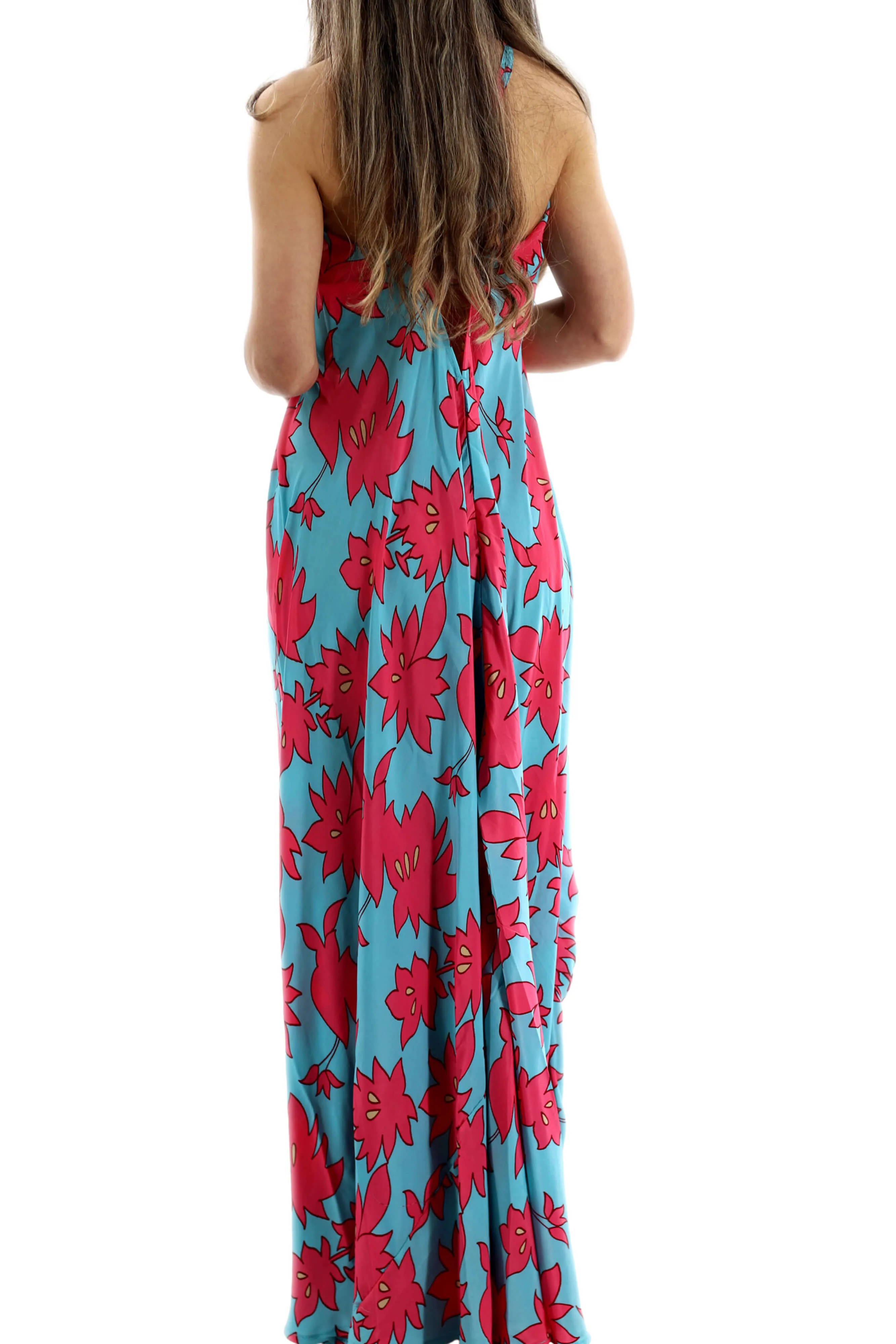 Long Flowy Floral 'Francesca' Maxi Dress in Pink