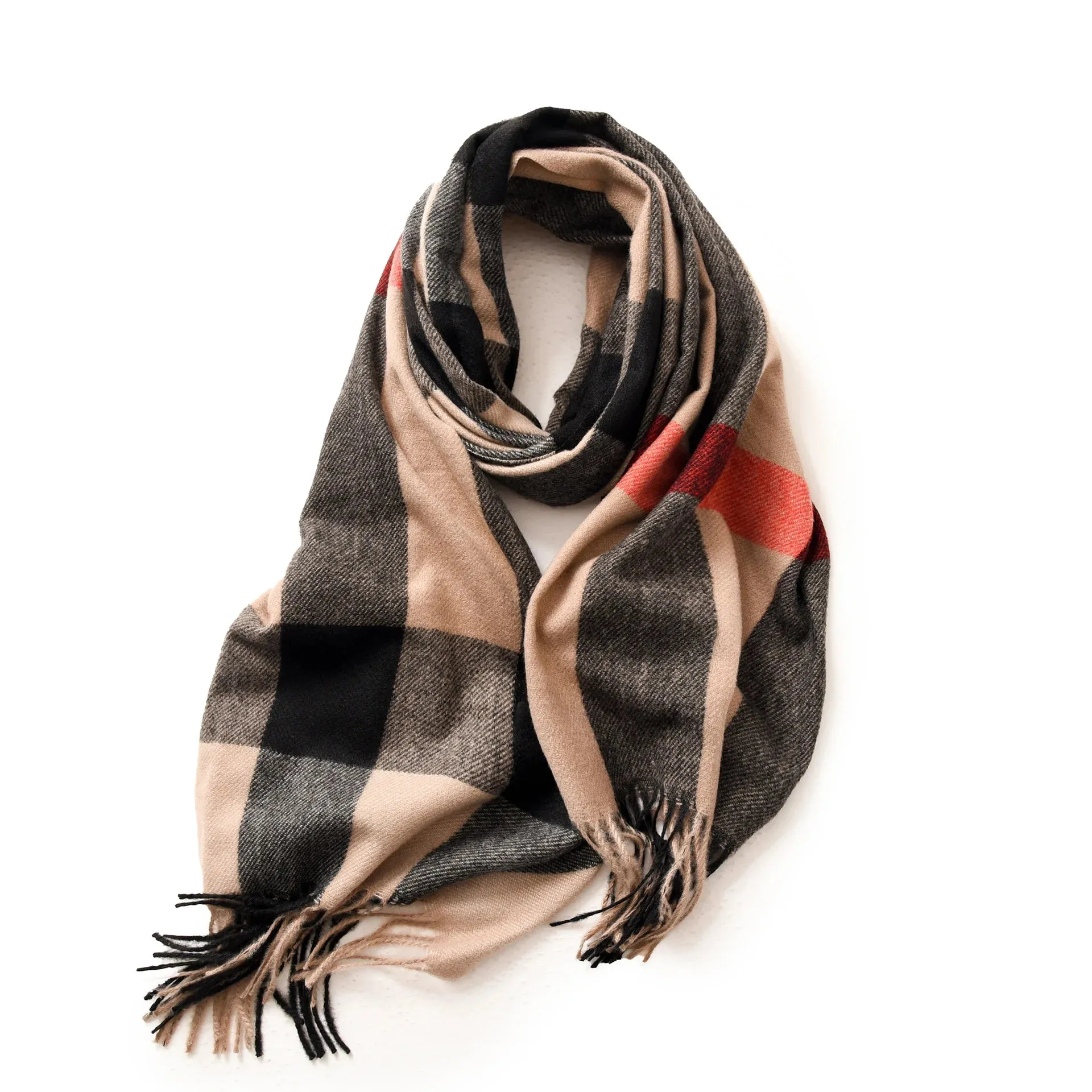 Long Plaid Blanket Thick Winter Warm Large Plaid Shawl Autumn Set Scarf