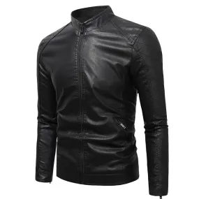 Men's Soft PU Leather Jacket Slim Fit Stylish Coat Blazer  | JK87