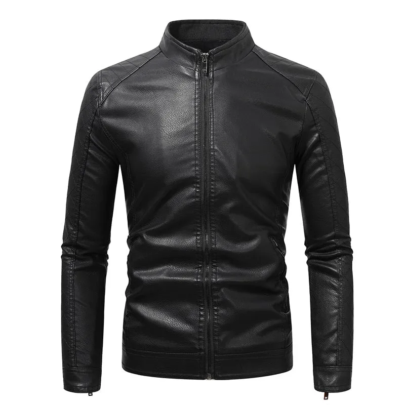 Men's Soft PU Leather Jacket Slim Fit Stylish Coat Blazer  | JK87