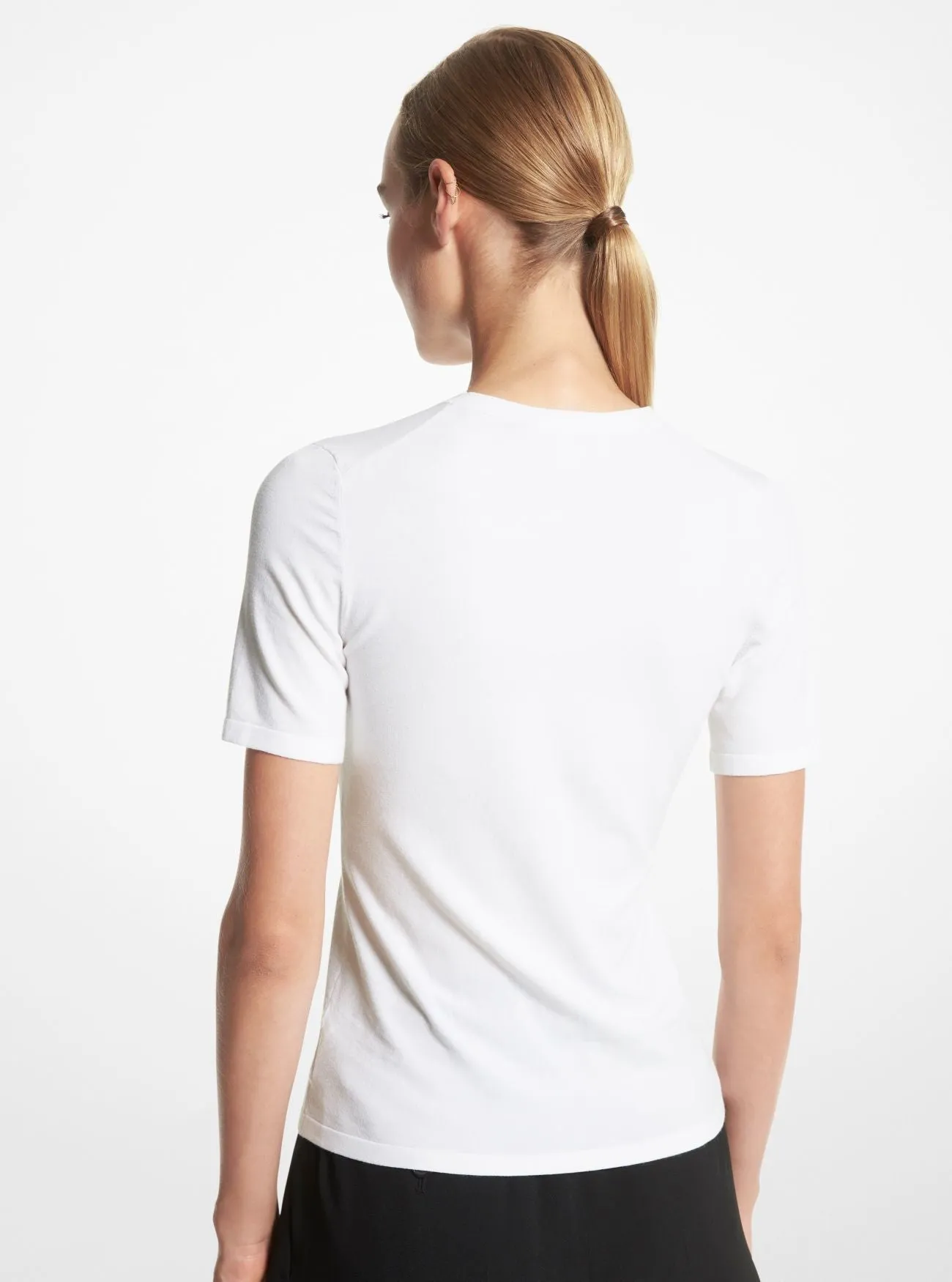 Michael Michael Kors Short Sleeve Stretch Viscose T-Shirt, White