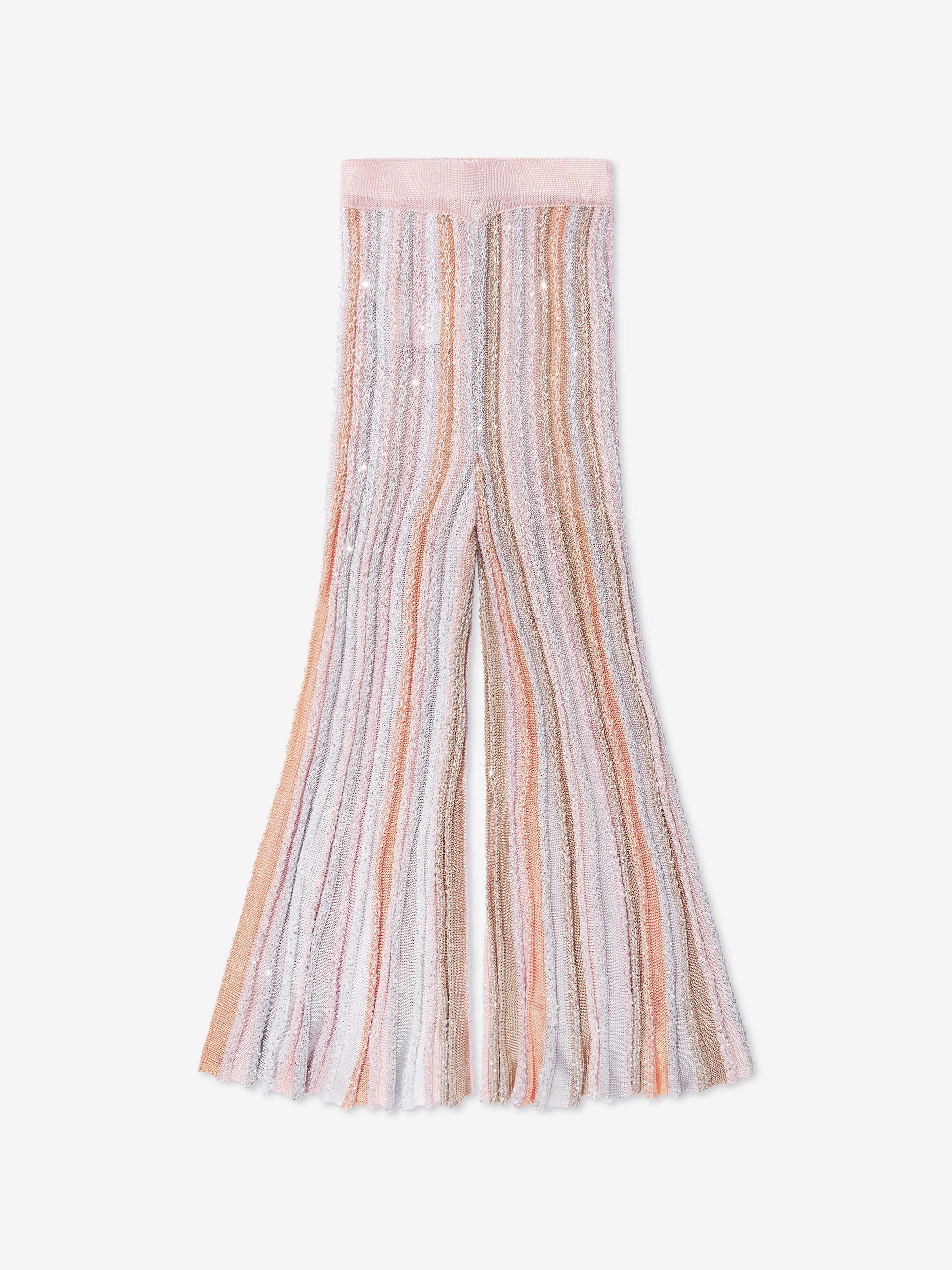 Missoni Girls Pleated Knit Trousers in Multicolour