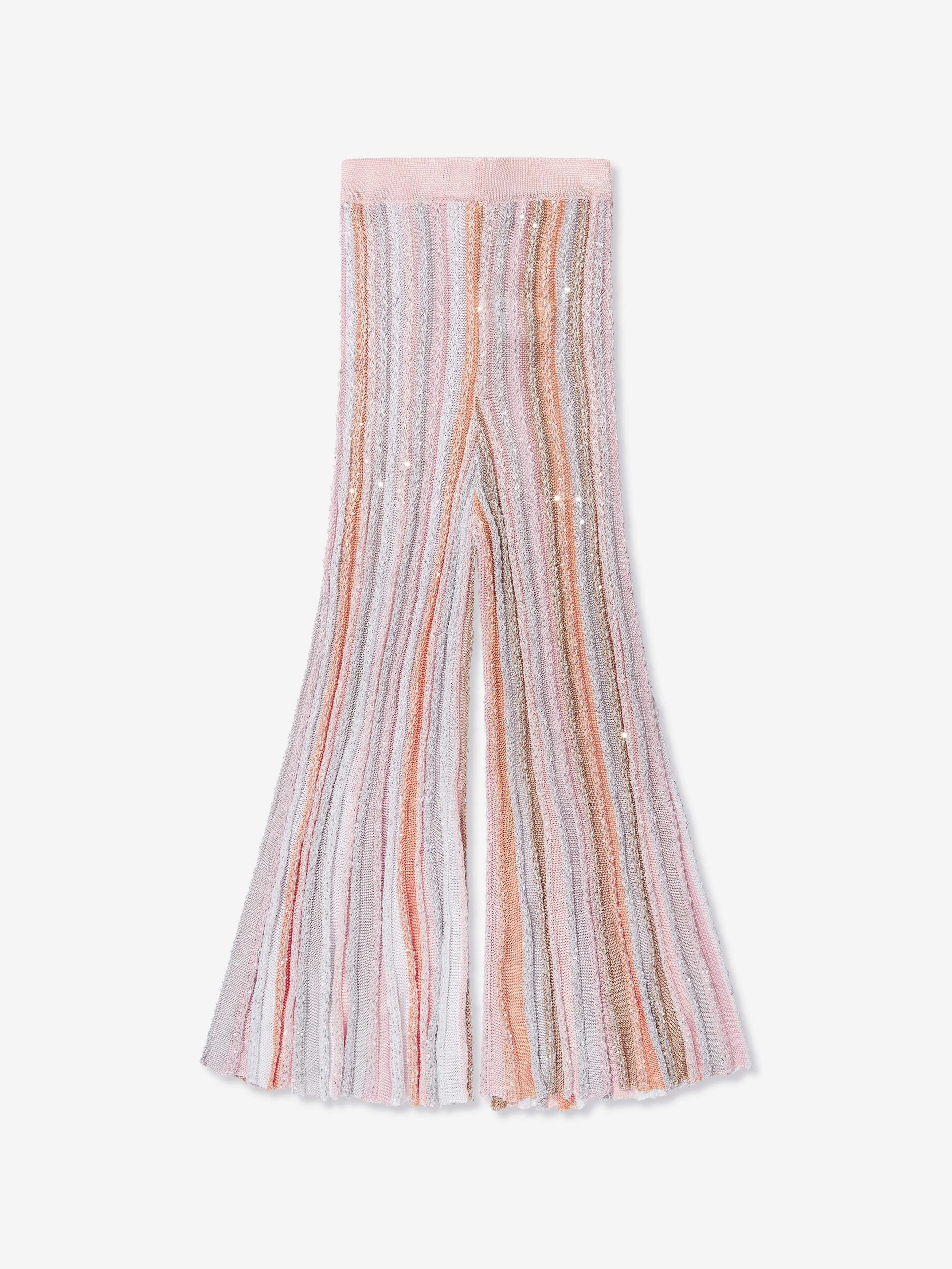 Missoni Girls Pleated Knit Trousers in Multicolour