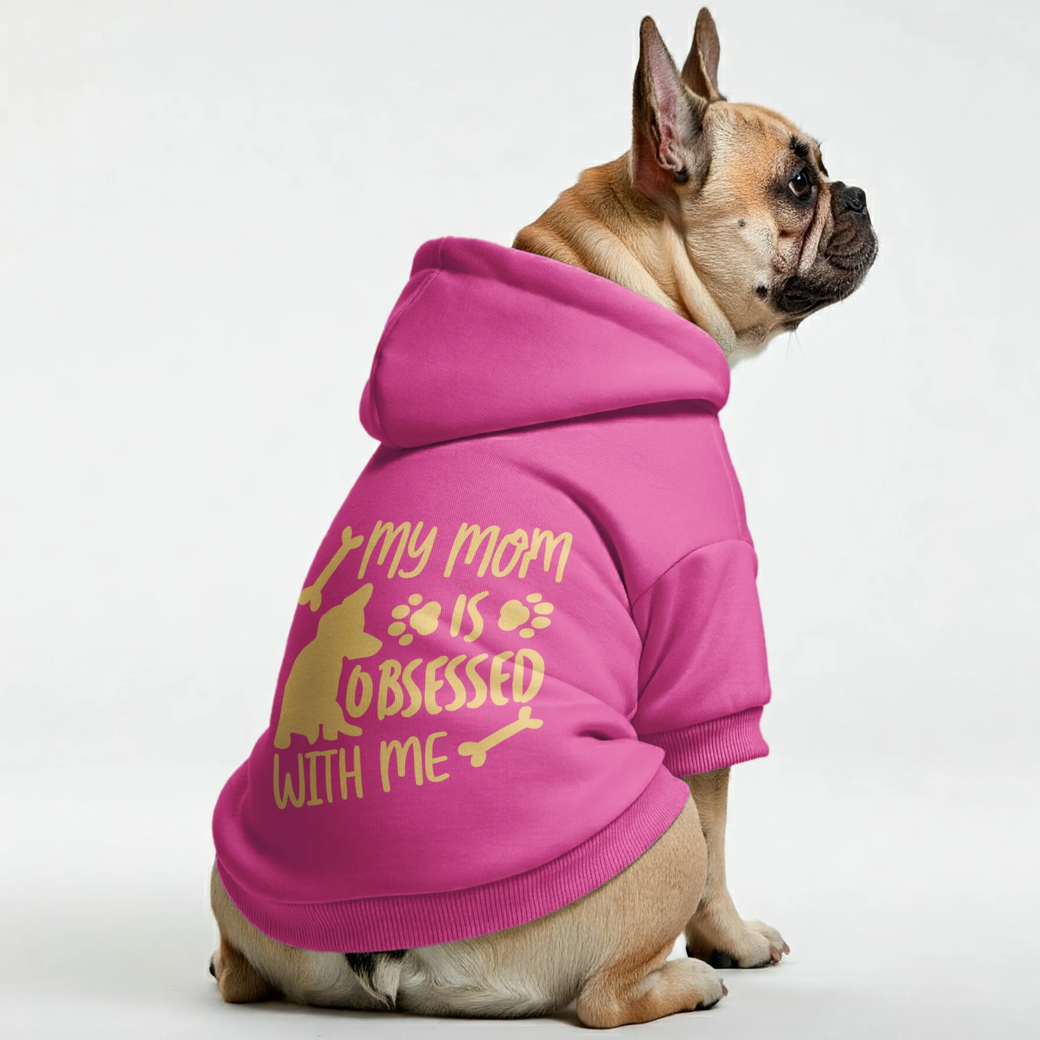 MY MOM IS OBSESSED WITH ME - Personalized French Bulldog Hoodies with Funny Quotes – Stylish, Cozy, and Premium 100% Cotton