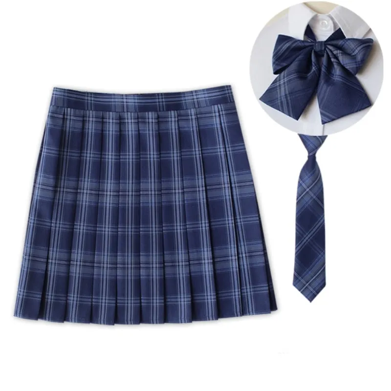 [Ocean Legend Blue] JK vintage plaid uniform skirt