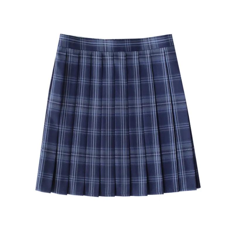 [Ocean Legend Blue] JK vintage plaid uniform skirt