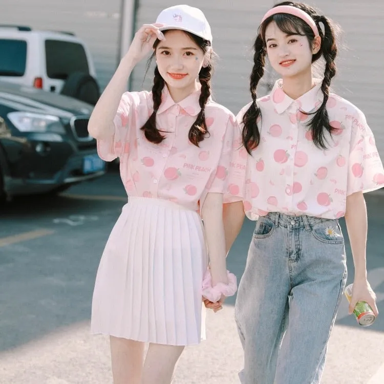 Peach Print Blouses