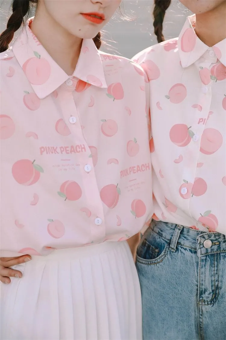 Peach Print Blouses