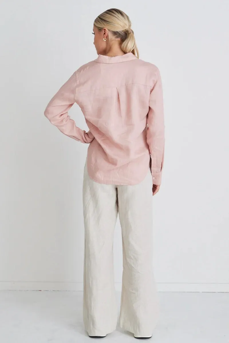 RE:UNION - Supreme Rose Linen Oversized Shirt