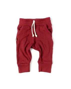 rib knit jogger - scarlet