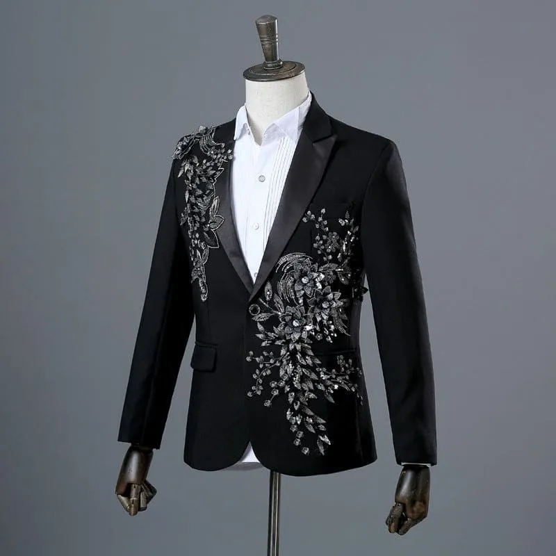 Stylish Crystal Embroidered Jackets for Weddings and Performances