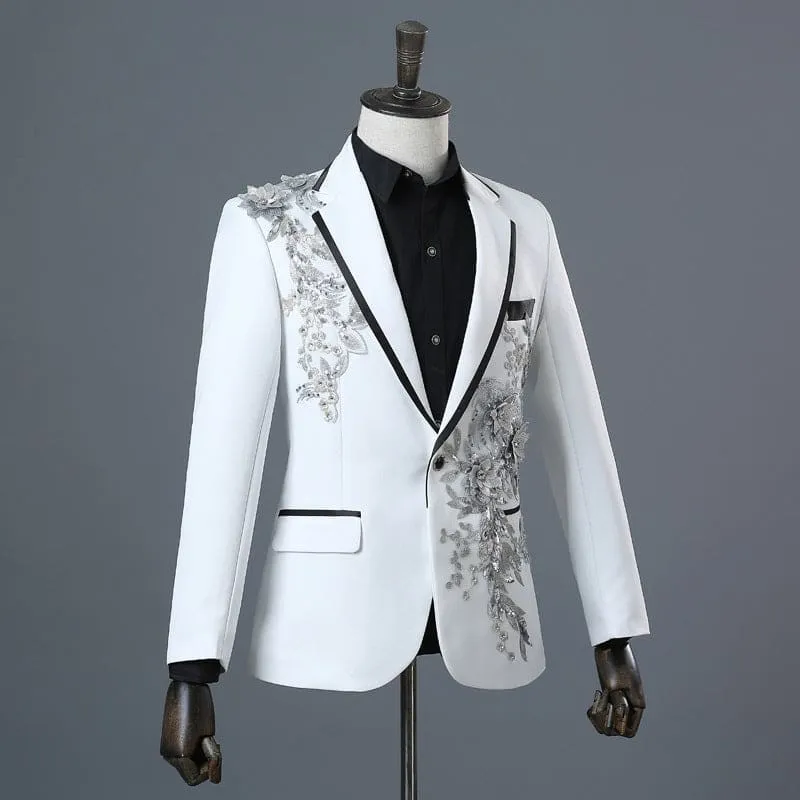 Stylish Crystal Embroidered Jackets for Weddings and Performances