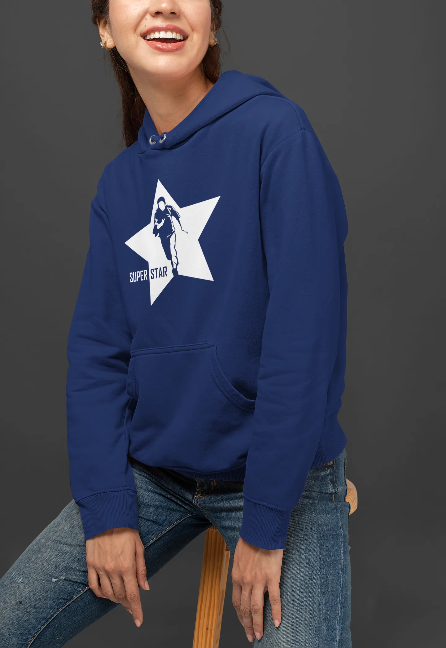 Super Star Unisex Hoodie Navy Blue