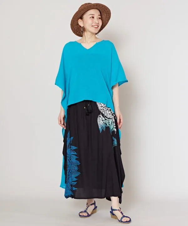 Tribal Flower Long Skirt