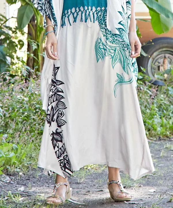 Tribal Flower Long Skirt