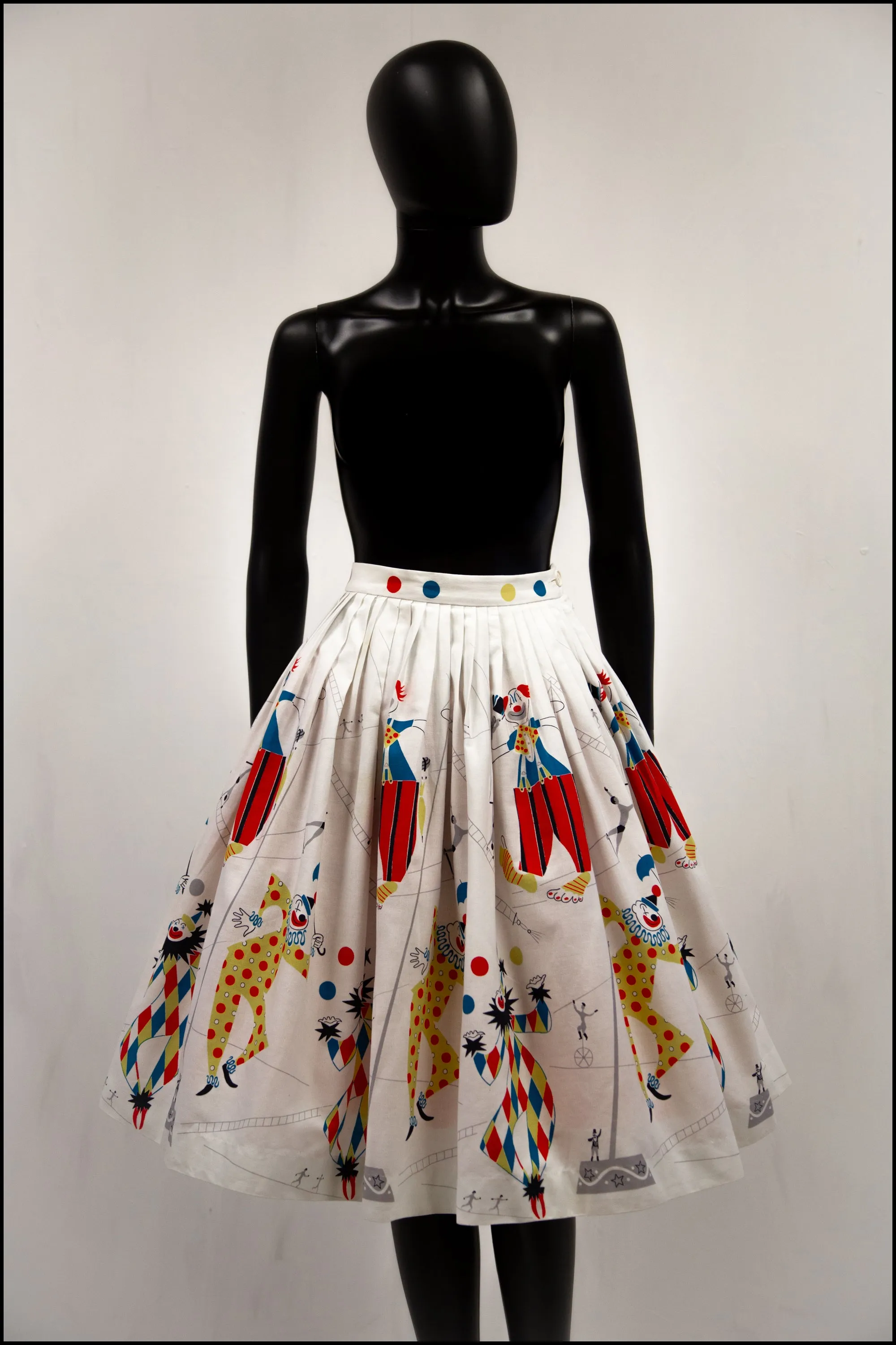 Vintage 1950s Novelty 'Circus Clown' Skirt