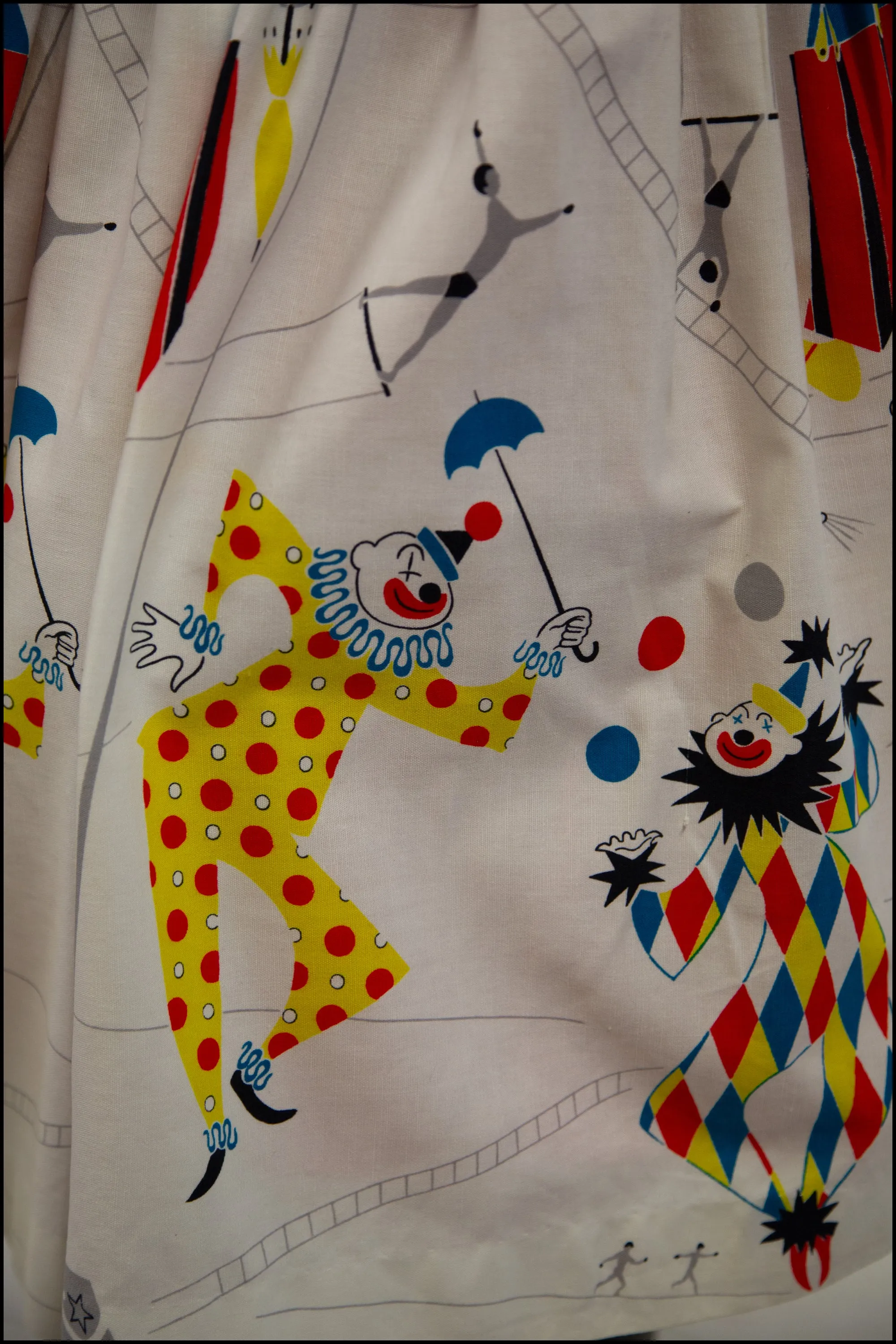 Vintage 1950s Novelty 'Circus Clown' Skirt