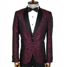 Wine Floral Prom Blazer