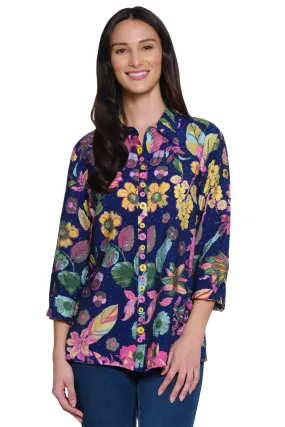 Woven Crinkle Printed Tunic - Tropical Print