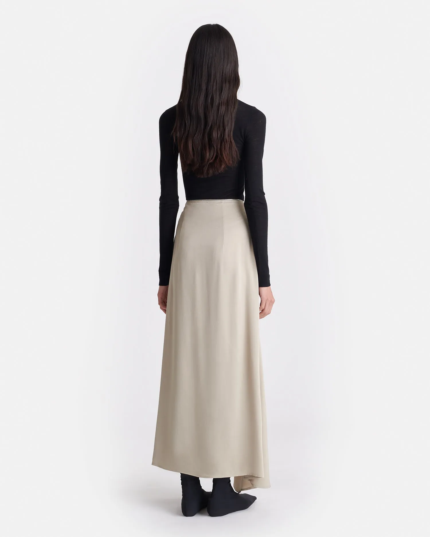 Zella - Georgette Midi Skirt - Oat